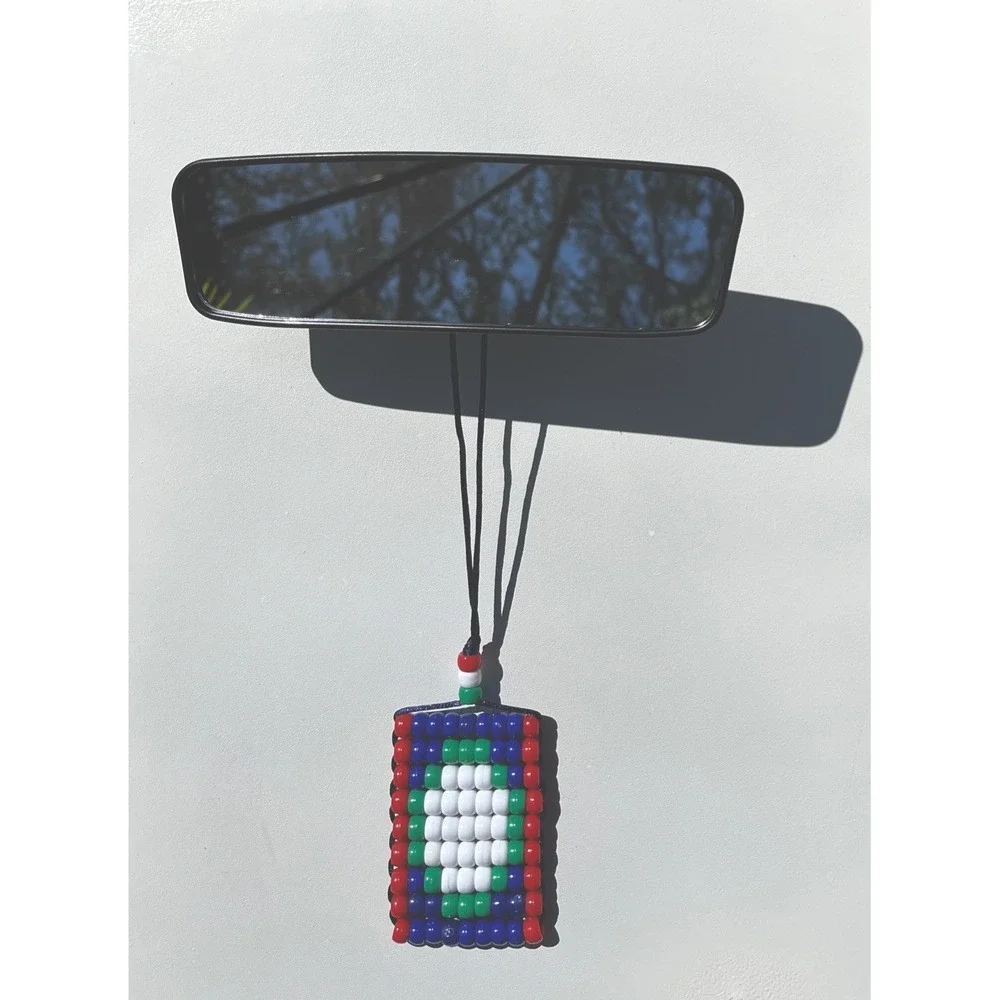 Belize Flag Car Rearview‎ Mirror Danglers . Mini Flag 2.5